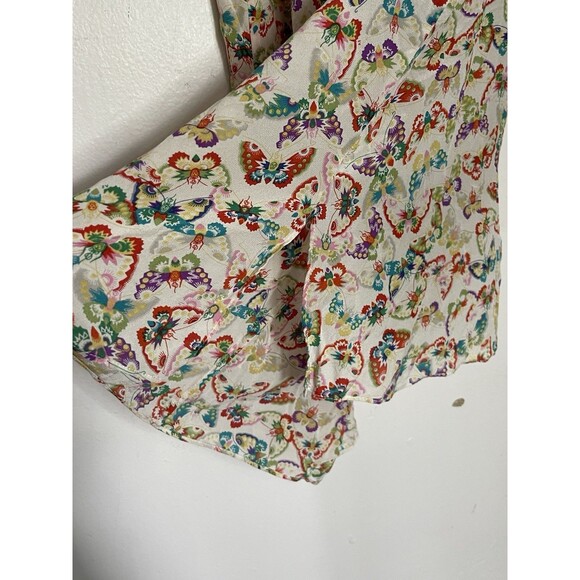 Zadig & Voltaire Reens Shift Butterfly Mini Dress Ruffled Silk Womens Small - Picture 6 of 6